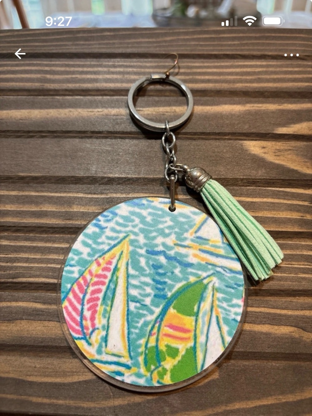 Handmade Sailboat Tassel Keychain - Mint, Teal & Pink